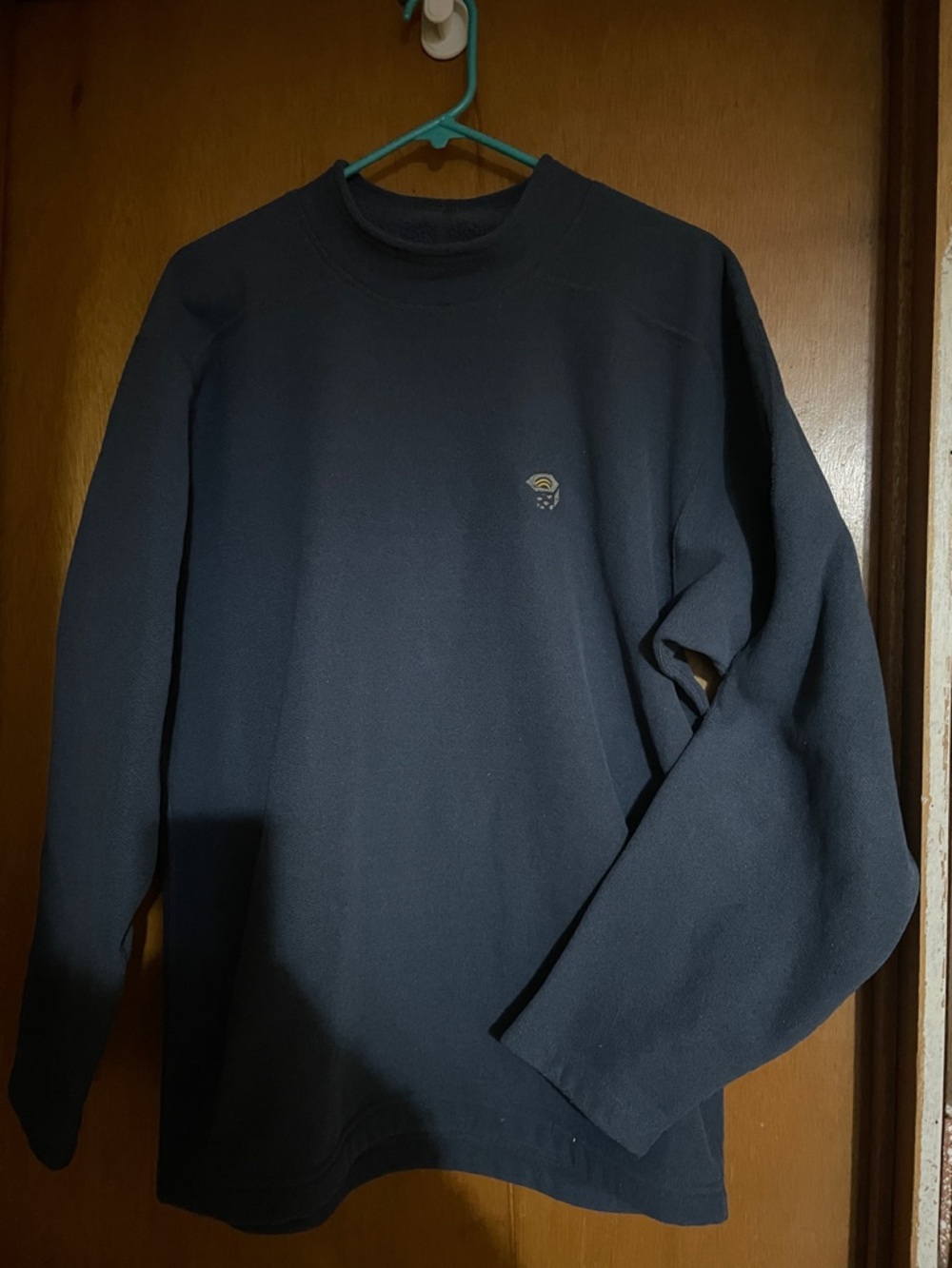 Womens Navy Crewneck Sweater - Classic Long Sleeve polar fleece